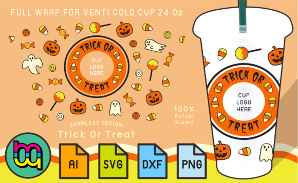24oz Cold Cup Full Wrap Trick or Treat Review