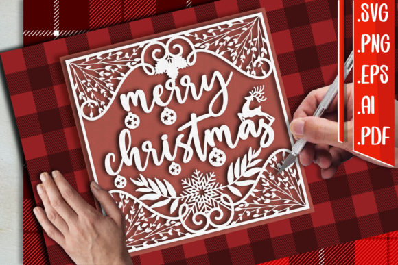 Christmas Papercut 3 Graphic Design Asset for Crafts and Web Use