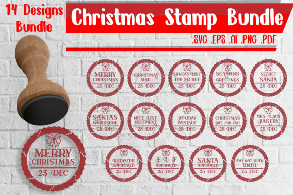 Christmas Stamp Bundle Svg Eps Png Pdf for Graphics and Crafts