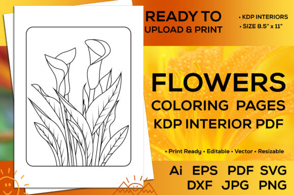 Flowers Coloring Pages Kdp Interior Pdf for Branding and Marketing