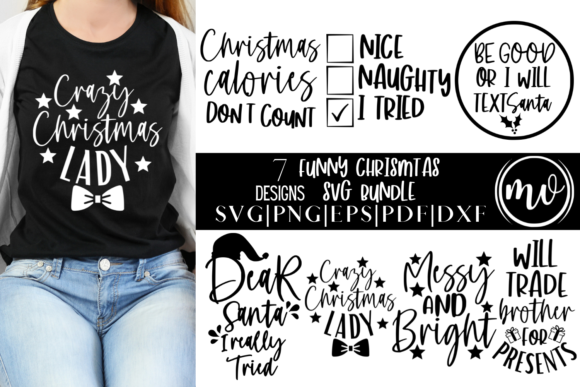 Funny Christmas SVG Bundle - 7 for Crafts and Graphics