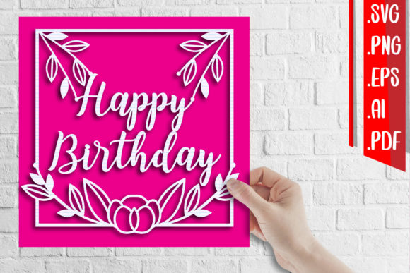 Happy Birthday Papercut 3 - Svg Eps Png for Crafts and Graphics