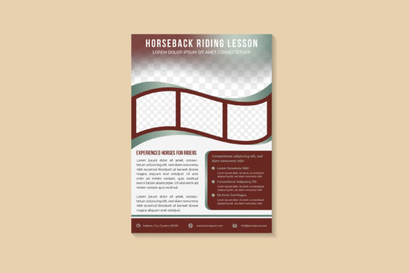 Horseback Riding Lesson Vertical Flyer - Print Templates & Graphics