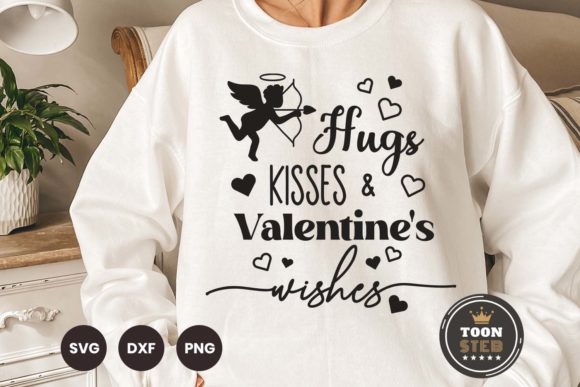 Hugs Kisses Valentine's Wishes SVG V2 for Crafts and Graphics