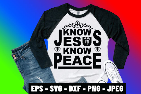 Know Jesus Know Peace Bible Verse Design for Print Templates and Graphics