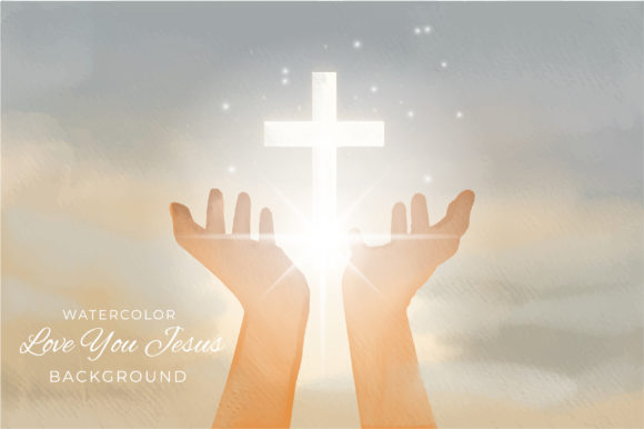 Love Jesus-Cross-Crucifix Watercolor Graphics for Backgrounds