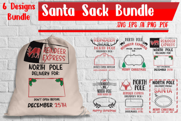 Santa Sack BUNDLE Graphics for Crafts and Digital Publishing