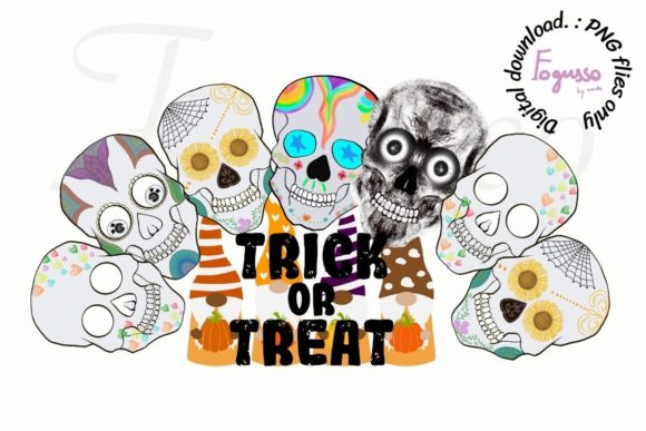 Sugar Skull Halloween Sublimation Design for Illustrations and Graphics