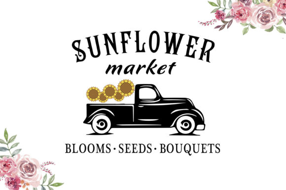 Sunflower Market Graphics for Print Templates