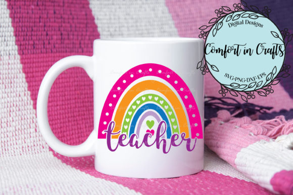 Teacher Heart Rainbow: A Versatile Graphic for Local Business Branding