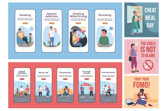 Unhealthy Habits Set: A Graphic Templates Review